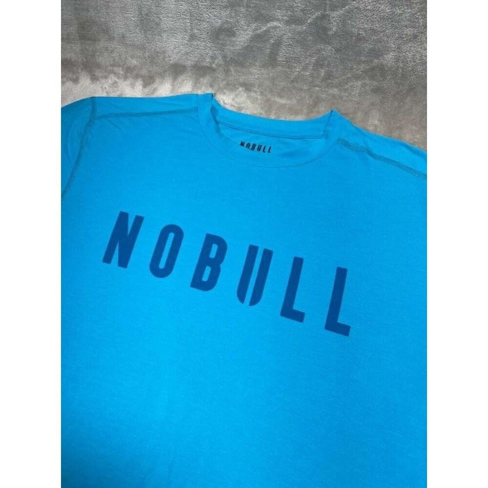 Nobull Shirt Mens Medium Blue Athletic Gym Workout Running Short Sleeve